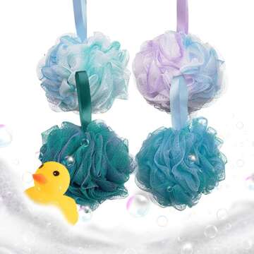 Gincai Exfoliating Bath Puffs - Set of 4 Loofahs