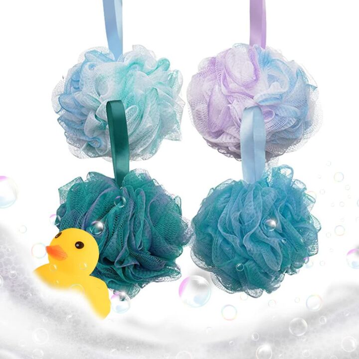 Gincai Exfoliating Bath Puffs - Set of 4 Loofahs
