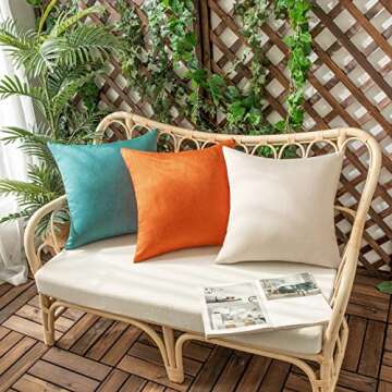 Woaboy Set of 2 Outdoor Waterproof Throw Pillow Covers Bright Orange Decorative Farmhouse Pillowcase Solid Fall Cushion Cases for Patio Tent Balcony Couch Sofa Car 18x18 inch