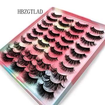 HBZGTLAD 20 Pairs 25 mm 3D Mink Lashes - Handmade Luxury for Every Occasion