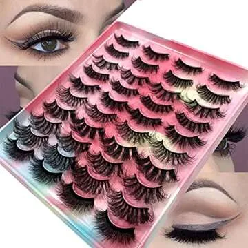 HBZGTLAD 20 Pairs 25mm 3D Mink Lashes Enhancing Beauty