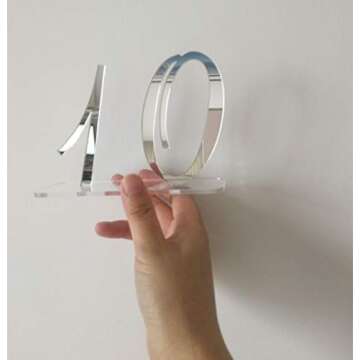 Elegant Mirror Acrylic Wedding Standing Table Numbers,Wedding Table Numbers Sign, Mirrored Wedding T...