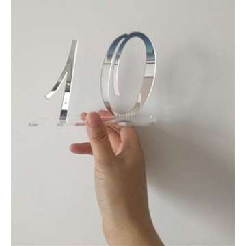 Elegant Mirror Acrylic Wedding Standing Table Numbers,Wedding Table Numbers Sign, Mirrored Wedding Table Decor (Silver, Number 1-20)
