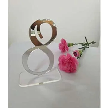 Elegant Mirror Acrylic Wedding Standing Table Numbers,Wedding Table Numbers Sign, Mirrored Wedding Table Decor (Silver, Number 1-20)