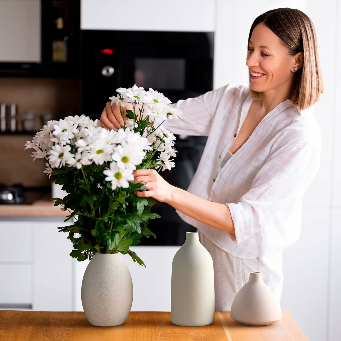 Scandinavian Ceramic Vase Set - Minimalist Style