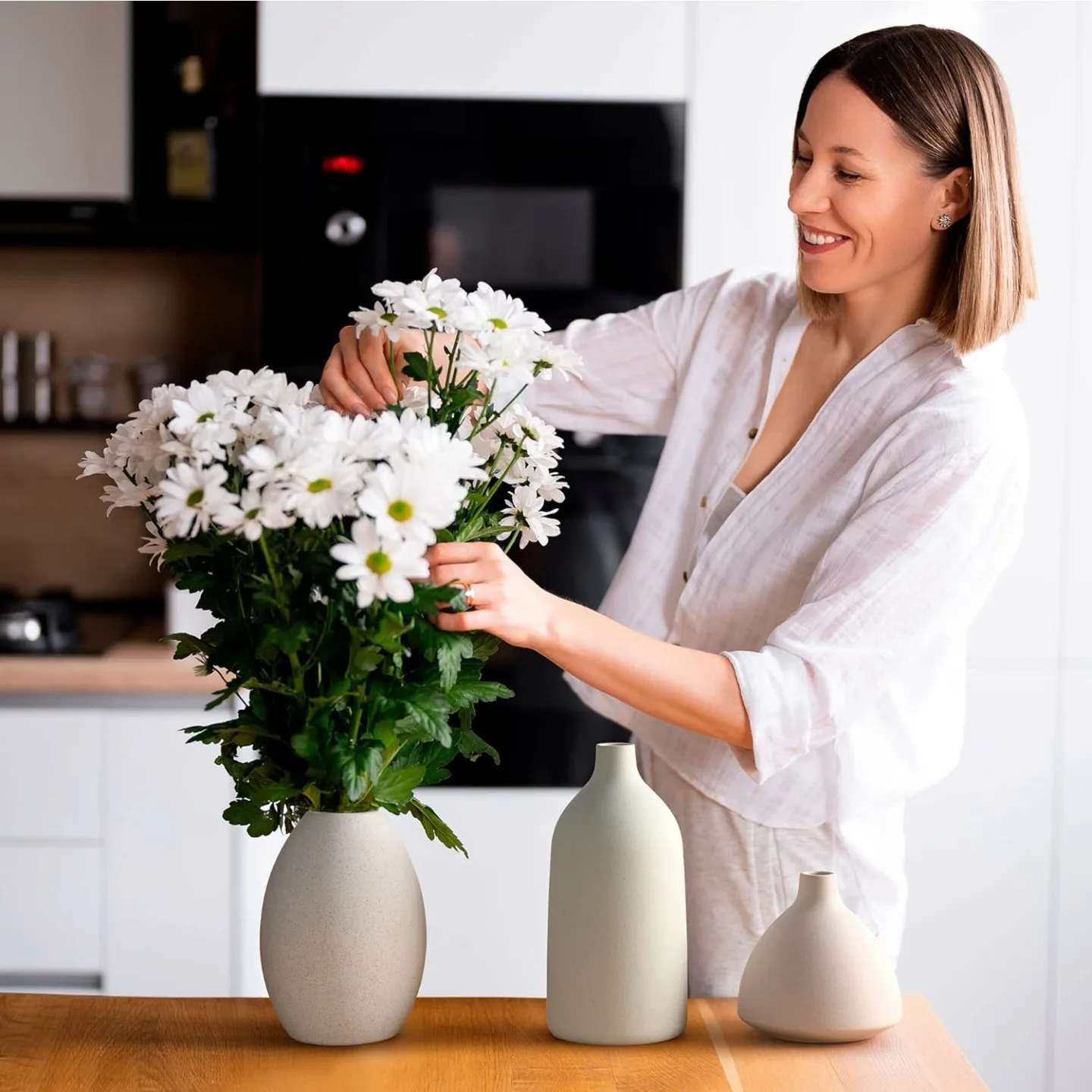 Scandinavian Ceramic Vase Set - Minimalist Style