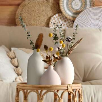 Scandinavian Ceramic Vase Set - Minimalist Style