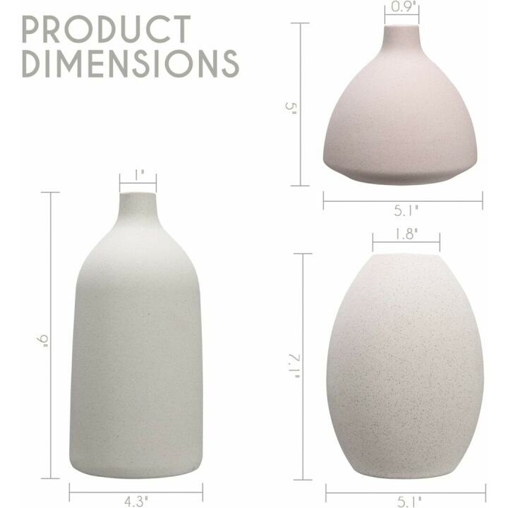 Scandinavian Ceramic Vase Set - Minimalist Style