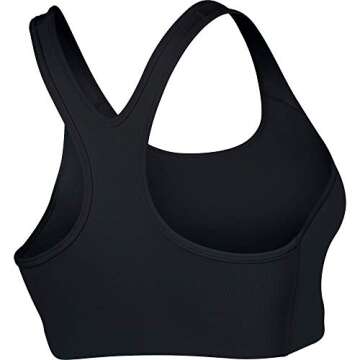 Women's Nike Swoosh Sports Bra, Sports Bra for Women with Compression & Medium Support, Black/White, XS