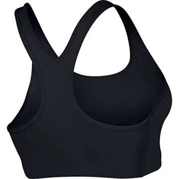 Women's Nike Swoosh Sports Bra, Sports Bra for Women with Compression & Medium Support, Black/White, XS