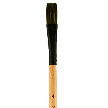 Princeton Catalyst Polytip Brush - Flat, Size 4, Short Handle for Acrylic and Oil Painting