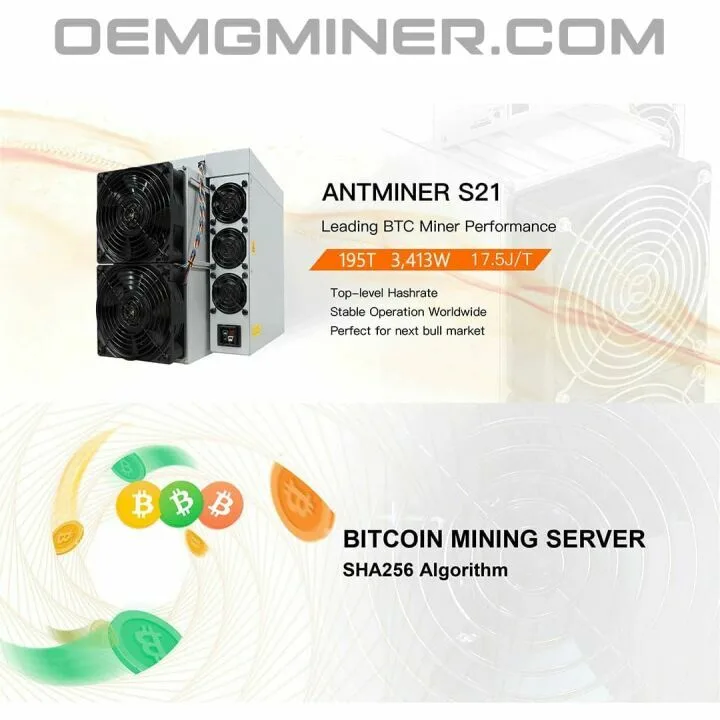 Bitmain Antminer S21 195T Air-cooling Bitcoin ASIC