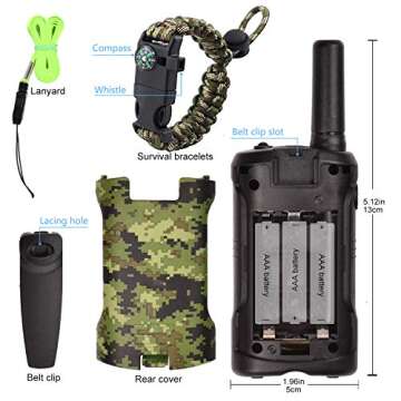Gifts for Kids Aged 5-12 Boy Toys Kids Walkie Talkies 22 Channel 2 Way Radio 3 Miles Long Range fit Outdoor Adventure Hunt Game Camp Toys for Boys 6 7 8 9 Years Old Gifts for Boys
