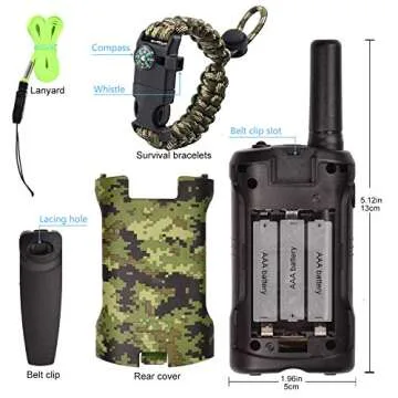 Gifts for Kids Aged 5-12 Boy Toys Kids Walkie Talkies 22 Channel 2 Way Radio 3 Miles Long Range fit Outdoor Adventure Hunt Game Camp Toys for Boys 6 7 8 9 Years Old Gifts for Boys