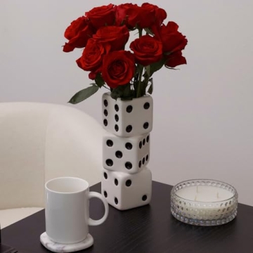 Retro Triple Dice Vase Maximalist Ceramic Decor Trendy