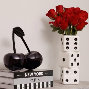 Retro Triple Dice Vase Maximalist Ceramic Decor Trendy