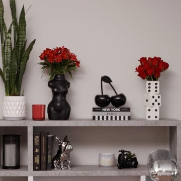 Retro Triple Dice Vase Maximalist Ceramic Decor Trendy