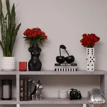 Retro Triple Dice Vase Maximalist Ceramic Decor Trendy