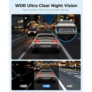 AZDOME PG17 WiFi Rear View Mirror Camera, 12" Mirror Dash Cam, Dual Camera 2.5K Front and 1080P Rear Camera for Car, Free 64GB TF Card, Waterproof Backup Camera Night Vision, Parking Assistance GPS