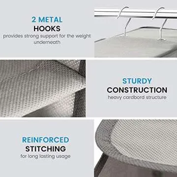 ZOBER Hanging Shoe Organizer for Closet, 10 Shelves - Hanging Shoe Rack W/ Side Pockets - Narrow, Space Saving, Durable