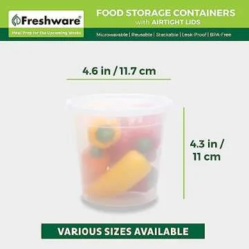 Freshware Food Storage Containers 240 Set 24 oz Deli Containers