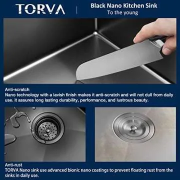 TORVA Bar Sink,TORVA 14 x 18 Inch Undermount Kitchen Sink,Gloss Black PVD Coated Gunmetal Sink,16 Gauge 304 Stainless Steel Single Bowl Wet Bar or Prep Sink with Zero-Radius Corners,Dark Gray
