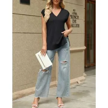 HAEOF Women's Casual V Neck Sweater Vest - Stylish and Comfy