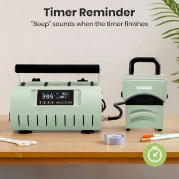 EENOUR 2 in 1 Tumbler and Hat Heat Press Machine, Heat Machine for Caps and 11-30oz Sublimation Tumblers Mugs Glasses - Green