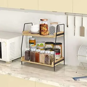 Megsooul Coffee Bar Countertop Organizer Shelf for Kitchen