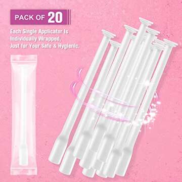 Nieteyrue (20 Packs) Disposable Vaginial Applicators Individually Wrapped Hygienic Fit to Size 00 Cap-sules and Many Shapes of Suppositories, Tablets Feminine Care Applicators from