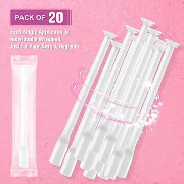 Nieteyrue (20 Packs) Disposable Vaginial Applicators Individually Wrapped Hygienic Fit to Size 00 Cap-sules and Many Shapes of Suppositories, Tablets Feminine Care Applicators from