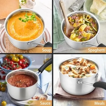 P&P CHEF 1qt Stainless Steel Saucepan Dishwasher Safe Durable