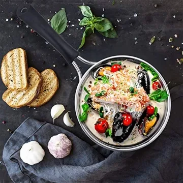 P&P CHEF 1qt Stainless Steel Saucepan Dishwasher Safe Durable