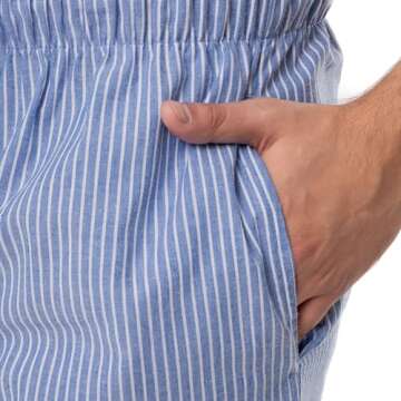 Fruit of the Loom Men's Woven Sleep Pajama Pant, Blue Stripe, Large