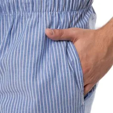 Fruit of the Loom Men's Woven Sleep Pajama Pant, Blue Stripe, Large