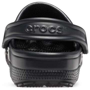 Crocs Unisex-Adult Classic Clog, Clogs for Women and Men, Black, 14 Women/12 Men