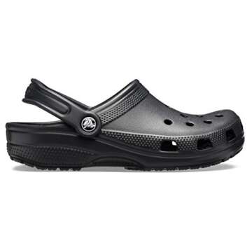Crocs Unisex-Adult Classic Clog, Clogs for Women and Men, Black, 14 Women/12 Men