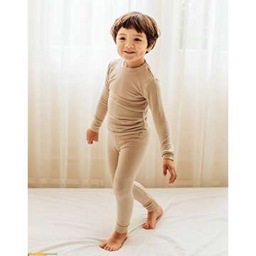 Vaenait Kids Toddler Long Sleeve Modal Sleepwear Pajamas 2pcs Set Modal Beige M