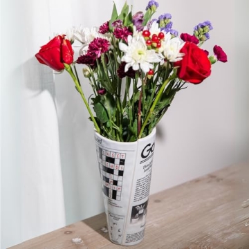 ban.do Vintage Inspired Newspaper Vase for Home Decor