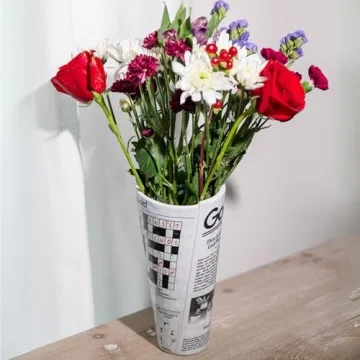 ban.do Vintage Inspired Newspaper Vase for Home Decor