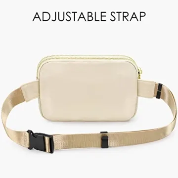 ZORFIN Fanny Packs for Women Men: Crossbody Belt Bag with Adjustable Strap - Fashion Waist Packs for Workout Running Traveling Hiking Ivory