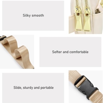 ZORFIN Fanny Packs for Women Men: Crossbody Belt Bag with Adjustable Strap - Fashion Waist Packs for Workout Running Traveling Hiking Ivory