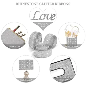 Self Adhesive Crystal Rhinestone Ribbon for Crafts and Decor