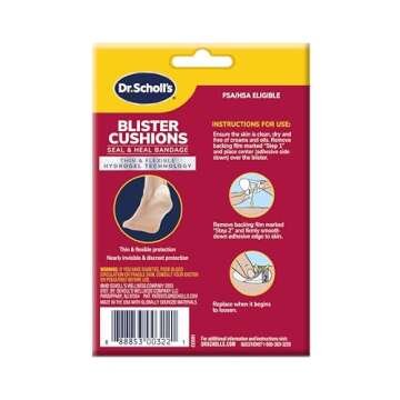 Dr. Scholl's Blister Cushions Seal & Heal Bandage with Hydrogel Technology, 8 ct // Immediate & All-...