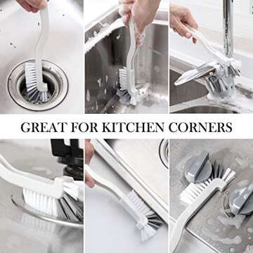 SHUNWEI 2 Pcs Cleaning Brush Small Scrub Brush for Cleaning Sink Scrub Brush with Handle, Bathroom K...