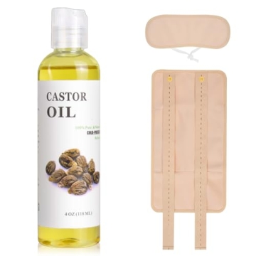 Organic Castor Oil Kit with Reusable Packs for Detox