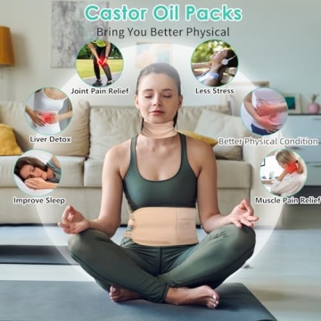 Organic Castor Oil Kit with Reusable Packs for Detox