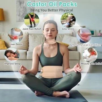 Organic Castor Oil Kit with Reusable Packs for Detox