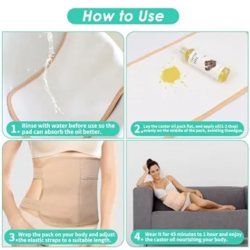 Organic Castor Oil Kit with Reusable Packs for Detox