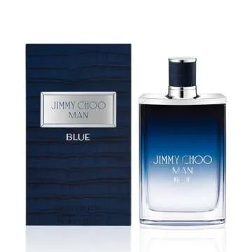 JIMMY CHOO Man Blue Eau de Toilette - Long Lasting Fragrance with notes of Black Pepper, Cypress & Vanilla Bean - Leathery & Woody - 3.3 fl. oz.